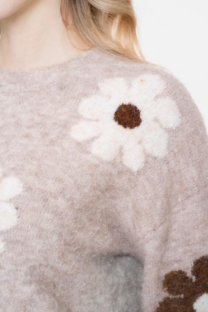 GEISHA TRUI FLOWERS SAND/BROWN
