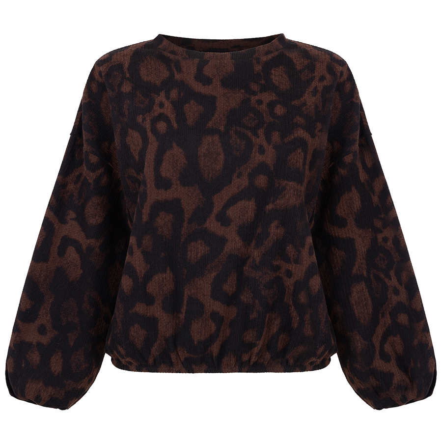 TRAMONTANA TOP SHADOW DOTS PRINT BROWN