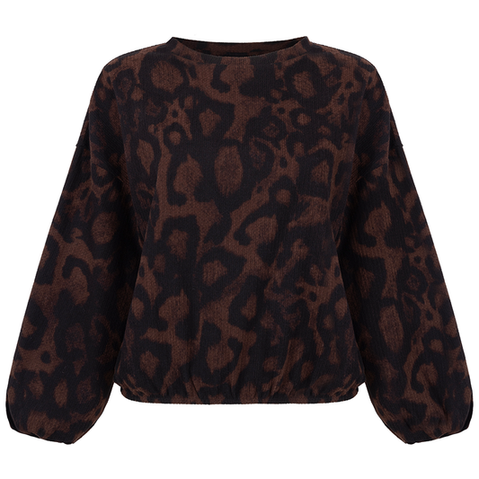 TRAMONTANA TOP SHADOW DOTS PRINT BROWN