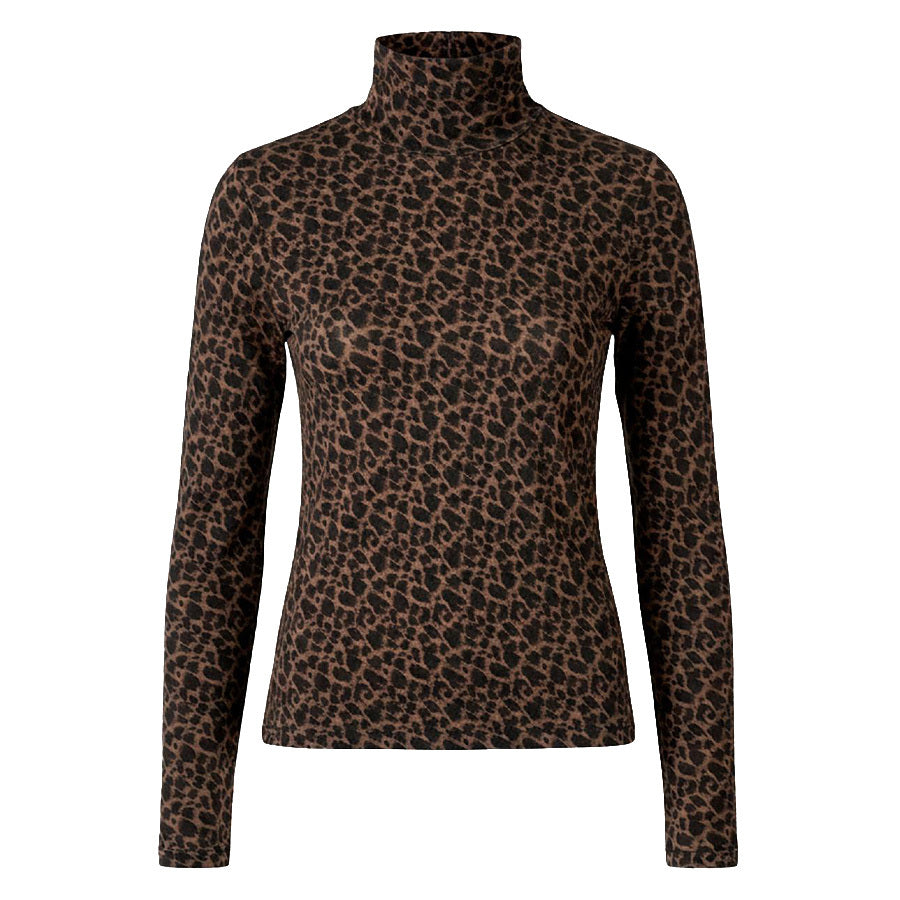WITHBLACK TOP LENA TURTLENECK LEO PRINT
