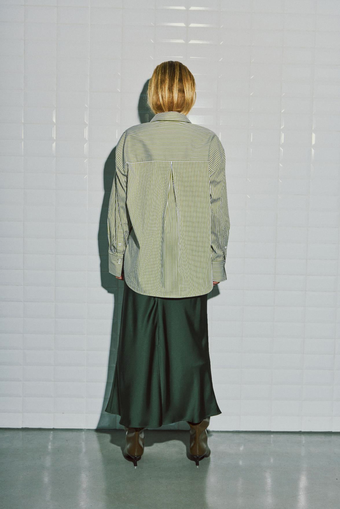 WITHBLACK BLOUSE FENJA AVOCADO/WHITE STRIPE