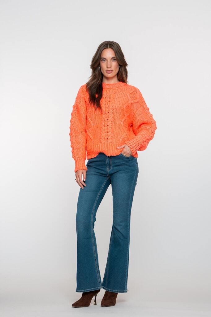 GEISHA JEANS FLARED STONEWASH DENIM