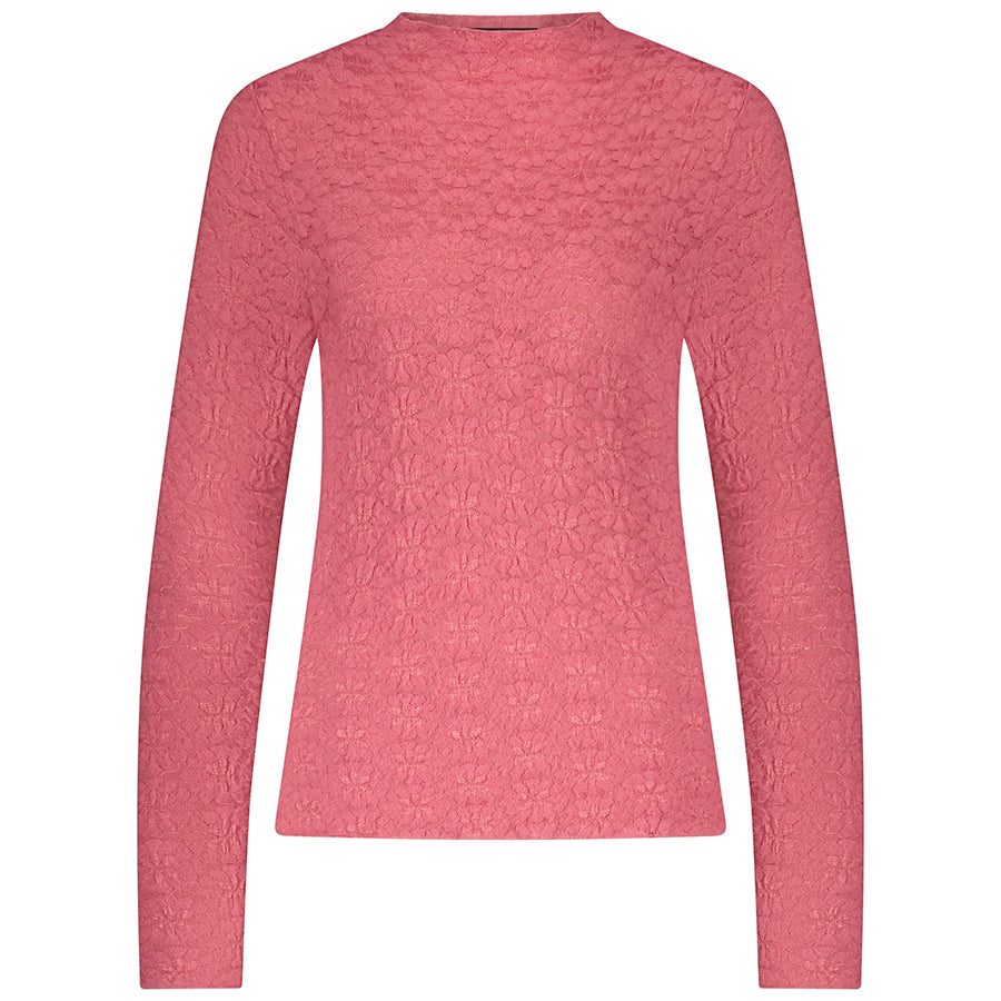 TRAMONTANA TOP BRUSHED STRETCH LACE ROSEWOOD
