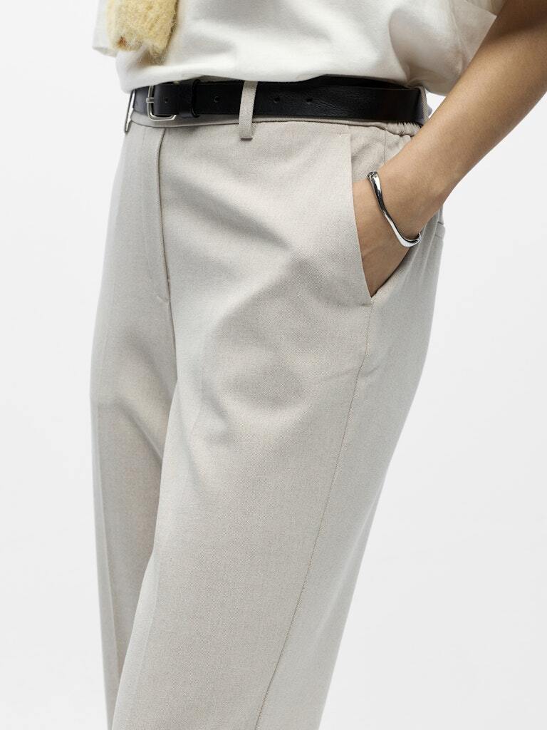 OBJECT BROEK LISA STRAIGHT HUMUS/MELANGE