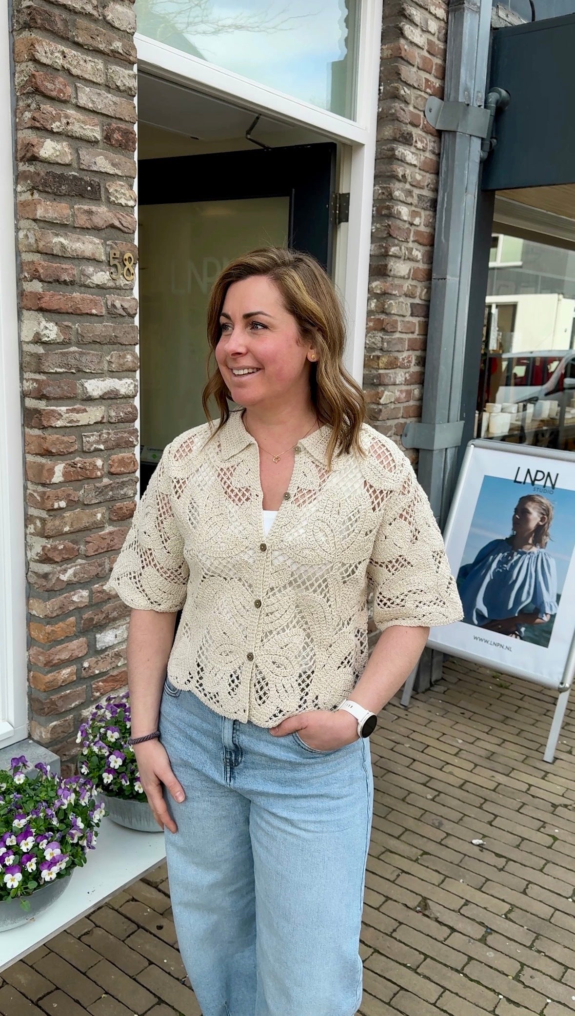 ANNA BLOUSE GEHAAKT CREAM
