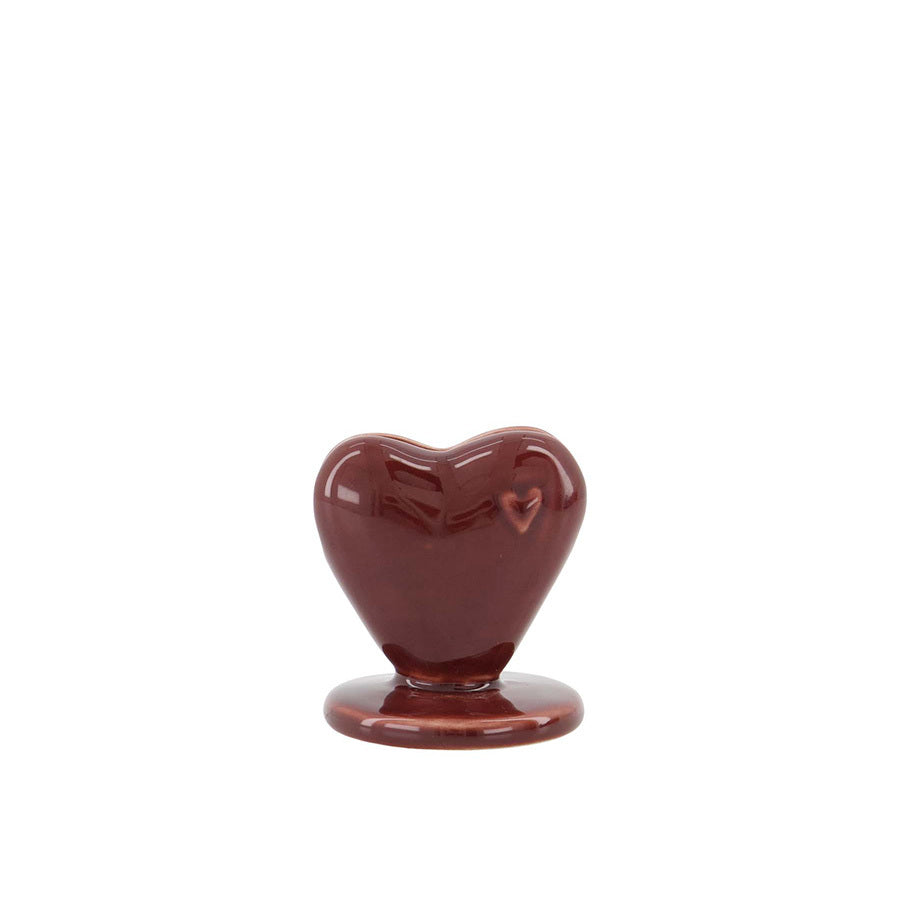 ZUSSS KAARTENSTANDAARD KERAMIEK HARTJE DONKERROOD