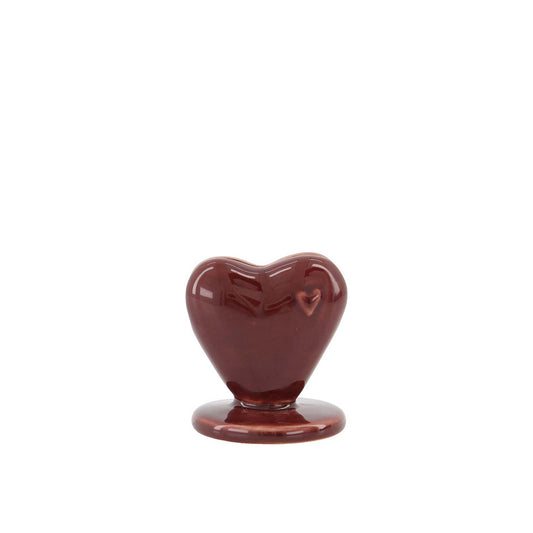 ZUSSS KAARTENSTANDAARD KERAMIEK HARTJE DONKERROOD