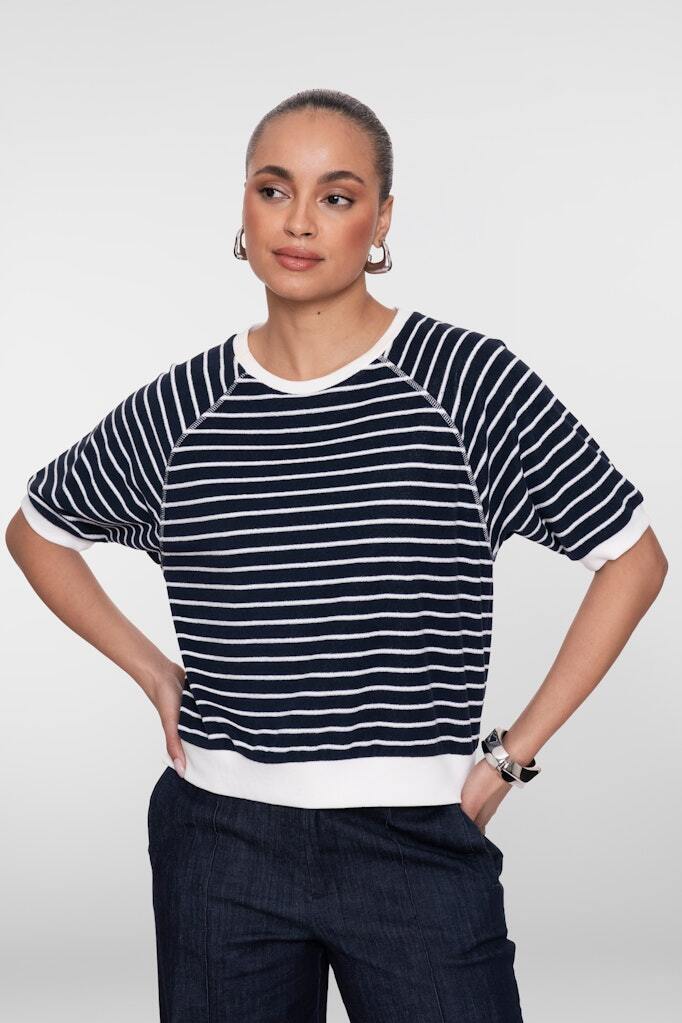 GEISHA TOP STRIPES NAVY