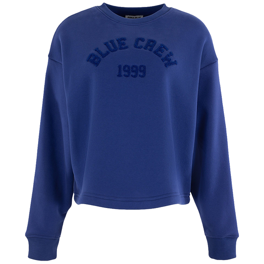ANNA BLUE SWEATER BLUE CREW NEW BLUE PURPLE