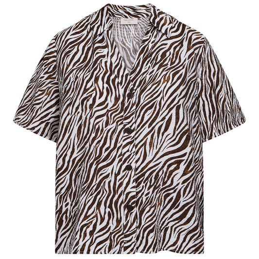 FREEQUENT BLOUSE MELE BRILLIANT WHITE/COFFEE BEAN