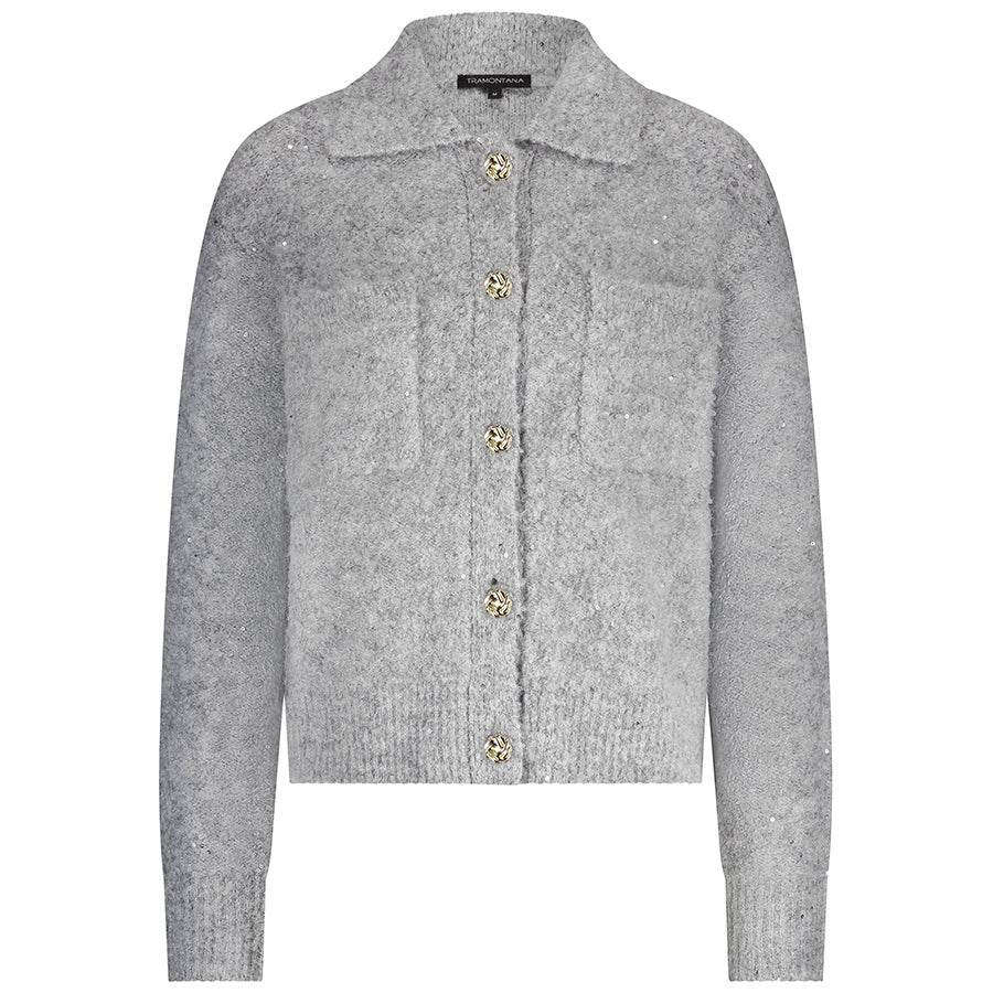 TRAMONTANA VEST CHEST POCKETS MID GREY MELANGE