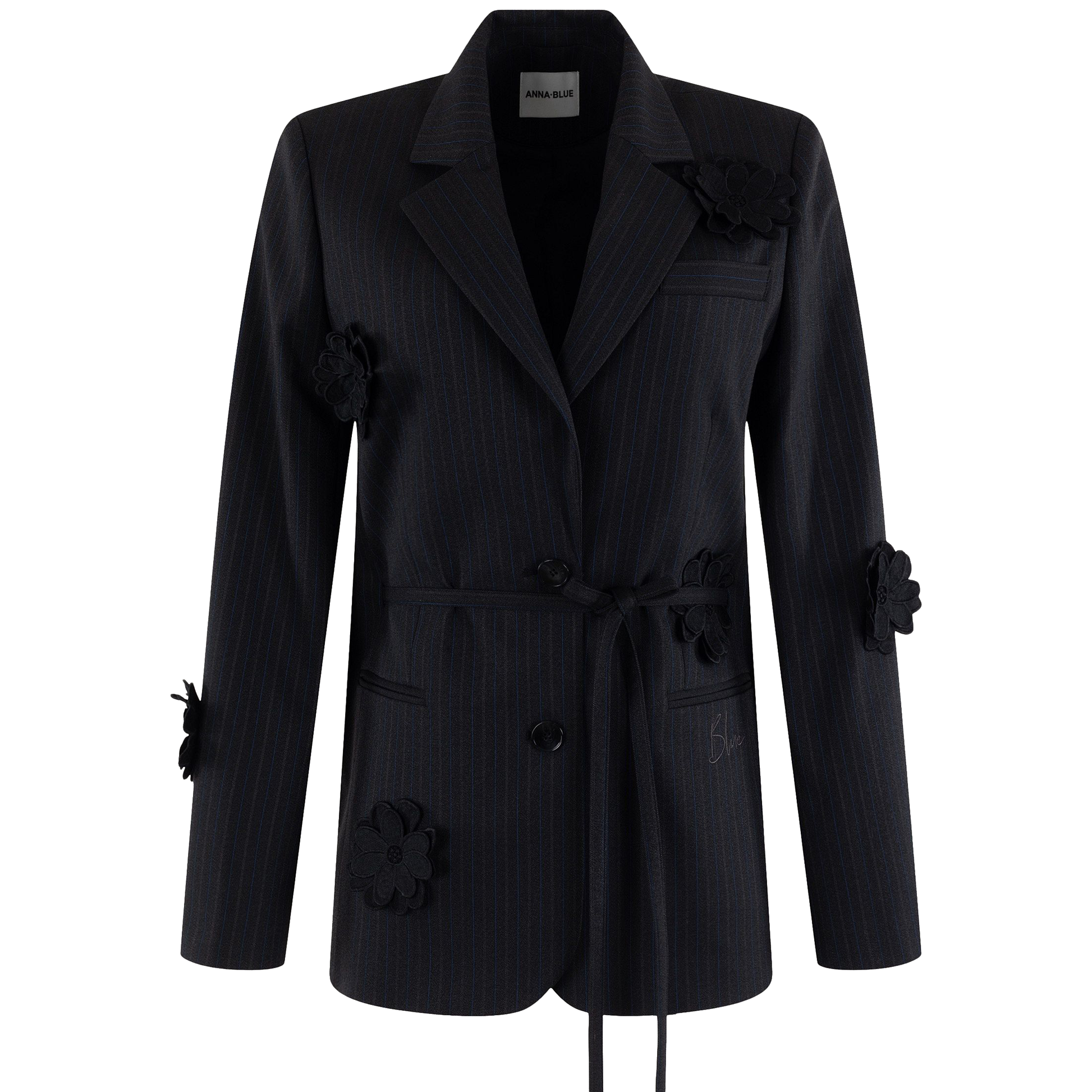 ANNA BLUE BLAZER EMMI ANTRA MELANGE