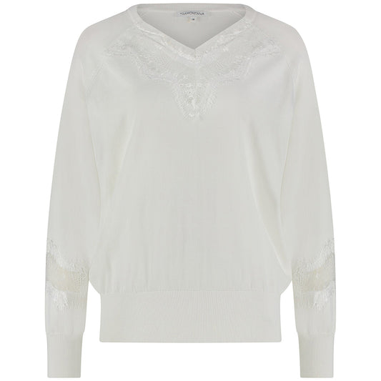 TRAMONTANA TRUI JUMPER LACE DETAILS OFF-WHITE