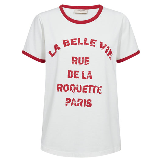 FREEQUENT T-SHIRT FENJAL STAR OFF-WHITE/TRUE RED