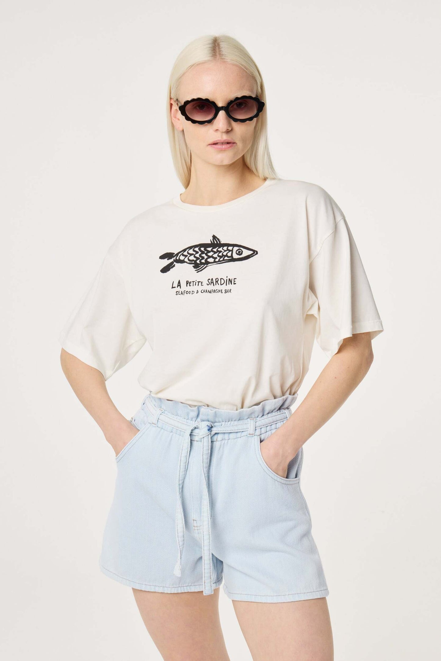 FABIENNE CHAPOT T-SHIRT FAY OFF-WHITE/BLACK
