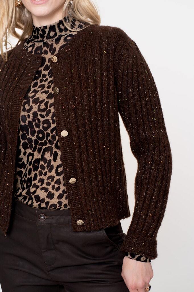 GEISHA VEST LUREX BROWN/COPPER