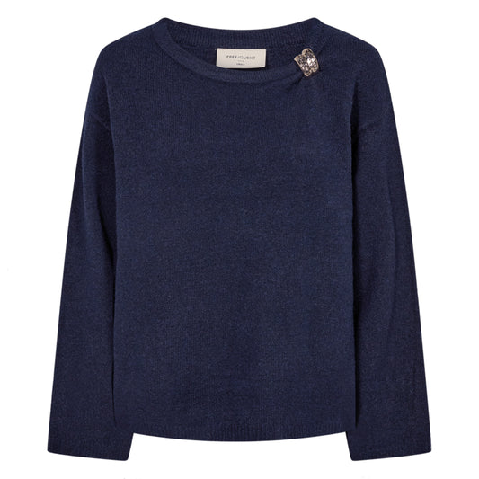 FREEQUENT TRUI DEBBIE NAVY BLAZER MELANGE
