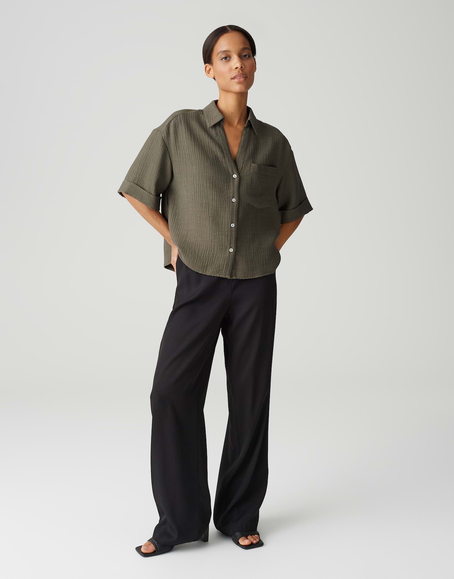 OPUS BLOUSE FIORA OLIVE LEAF