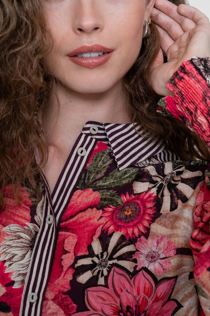 GEISHA BLOUSE PLUM PURPLE/PINK