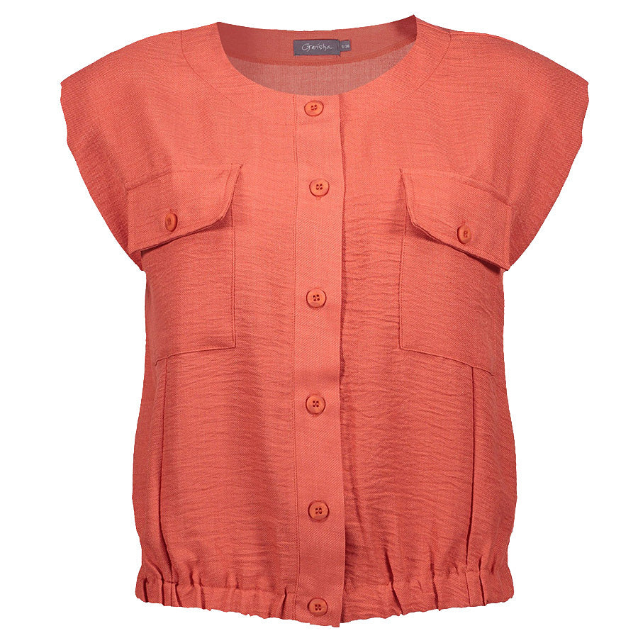 GEISHA TOP LINNENLOOK BURNED ORANGE