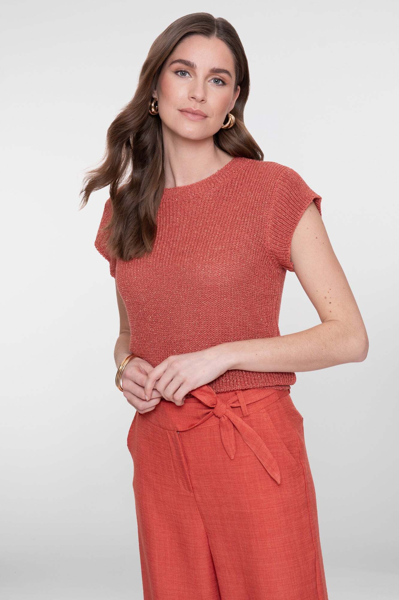 GEISHA TOP LUREX STONE RED/GOLD