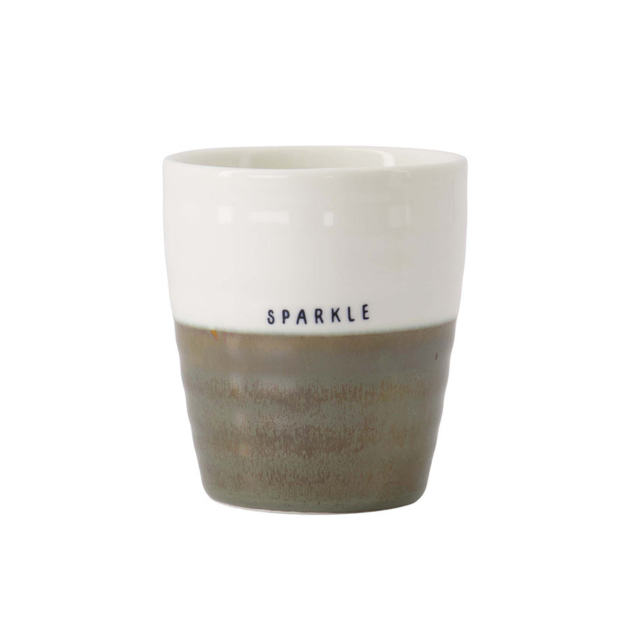 ZUSSS KOFFIEMOK SPARKLE WIT/DONKERGROEN