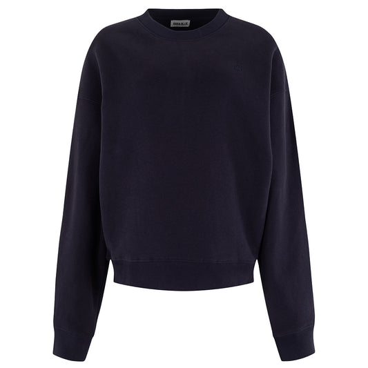 ANNA BLUE SWEATER CREW BIG LOGO DARK BLUE