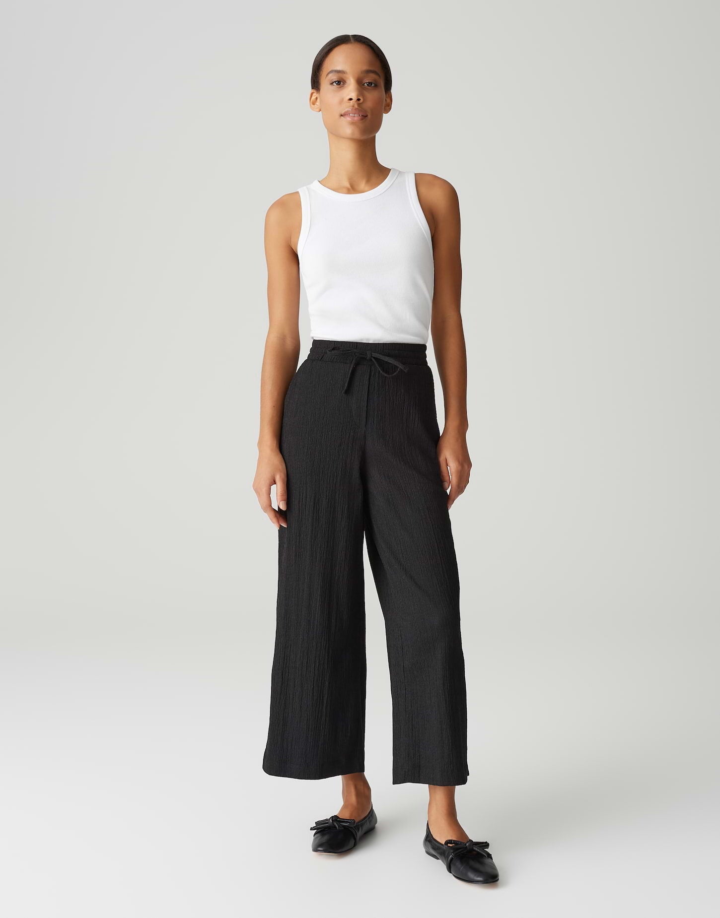 OPUS BROEK MILENI CRINKLE BLACK