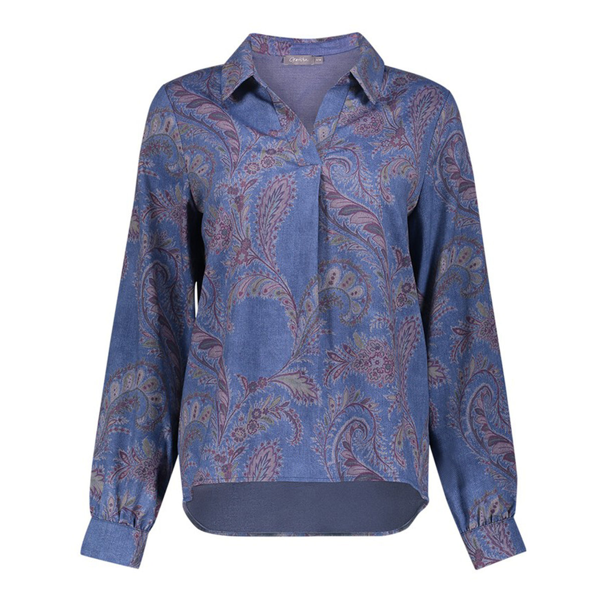GEISHA BLOUSE MET BLOEMENPRINT BLAUW