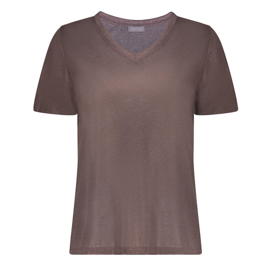 GEISHA JERSEY T-SHIRT DARK BROWN