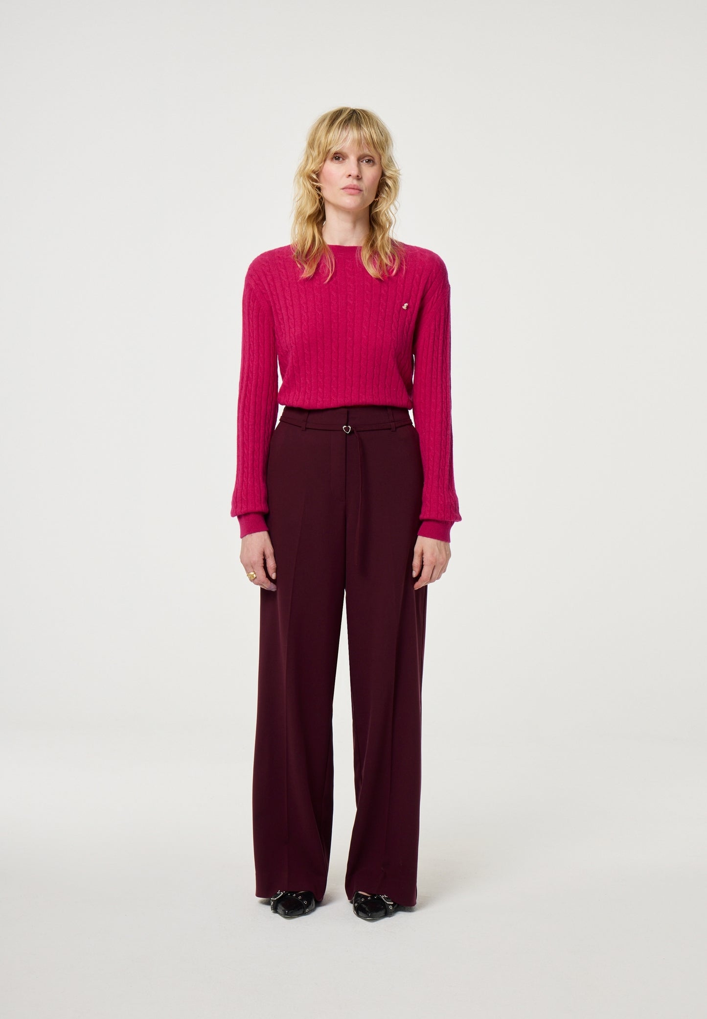 FABIENNE CHAPOT BROEK NELSAN DEEP BURGUNDY