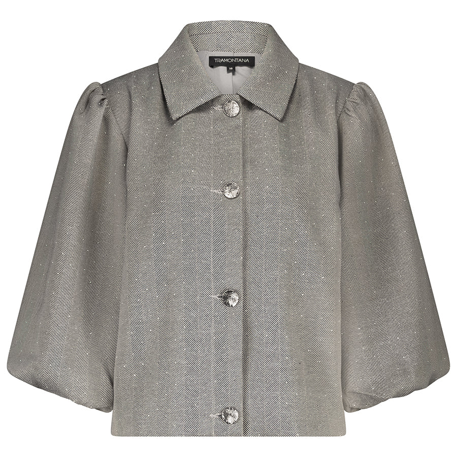 TRAMONTANA BLAZER HERRINGBONE MID GREY MELANGE