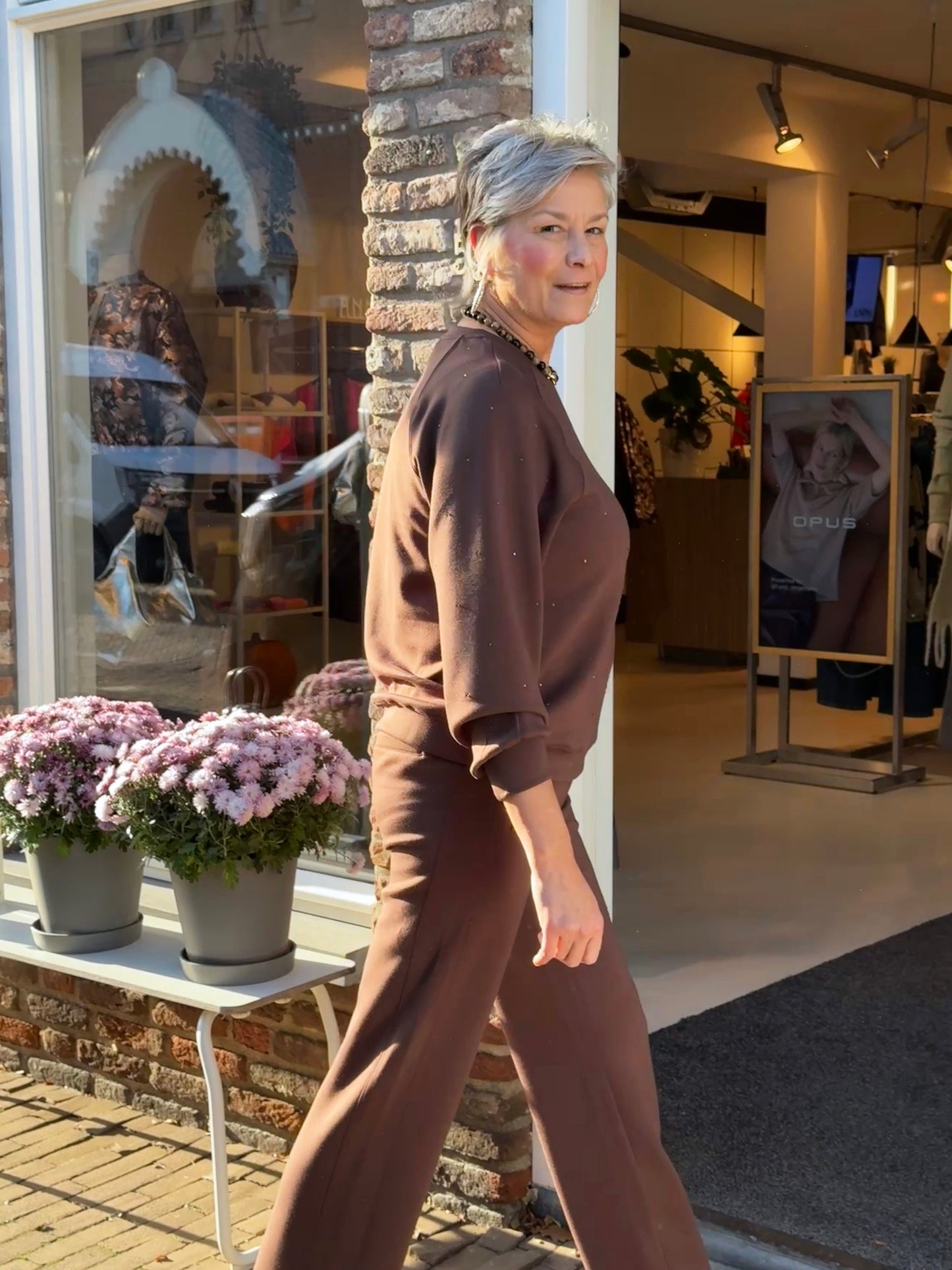 TRAMONTANA SWEATER TECHNICAL RHINESTONES ESPRESSO