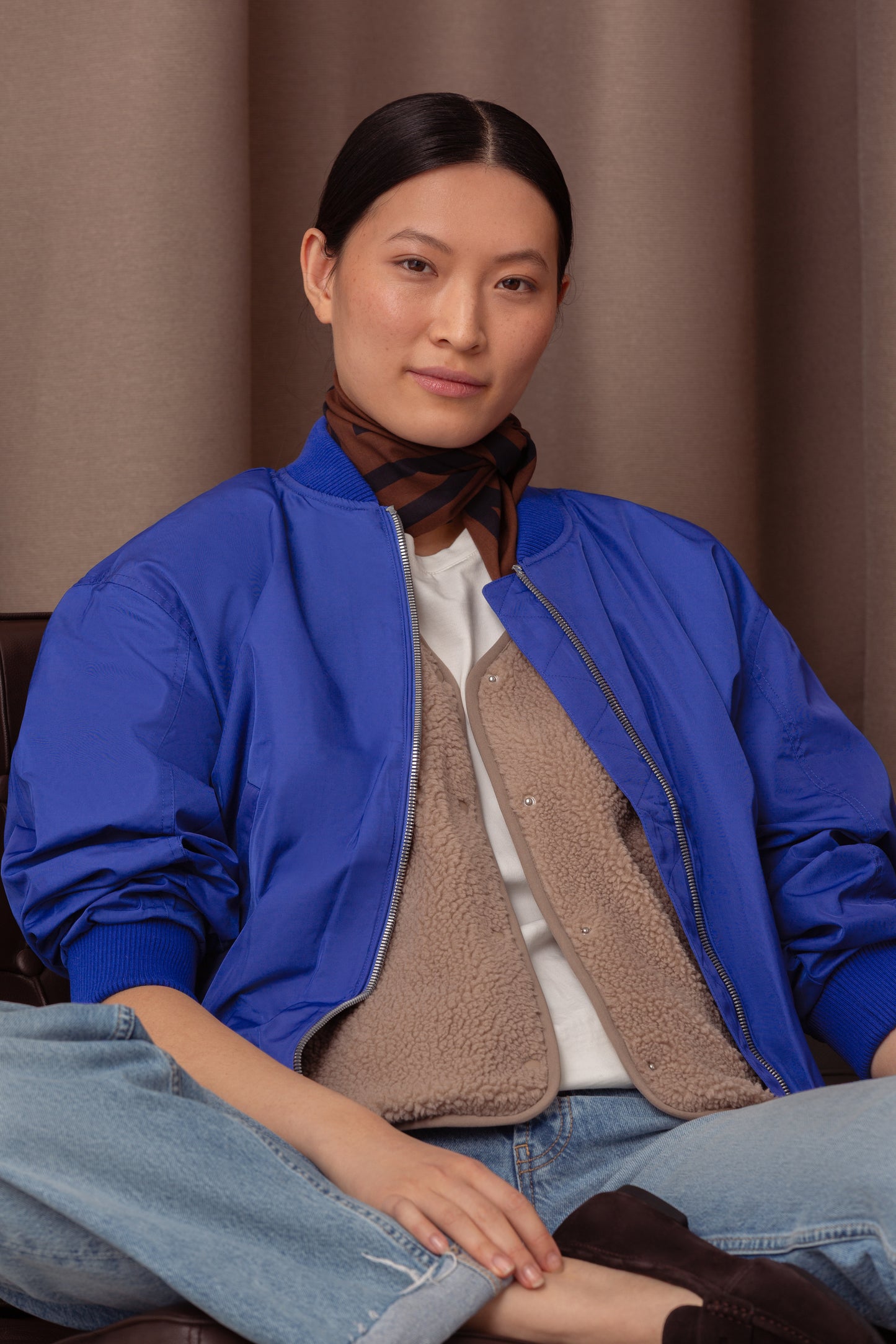 SENSES THE LABEL BOMBERJACKET BRIGHT BLUE