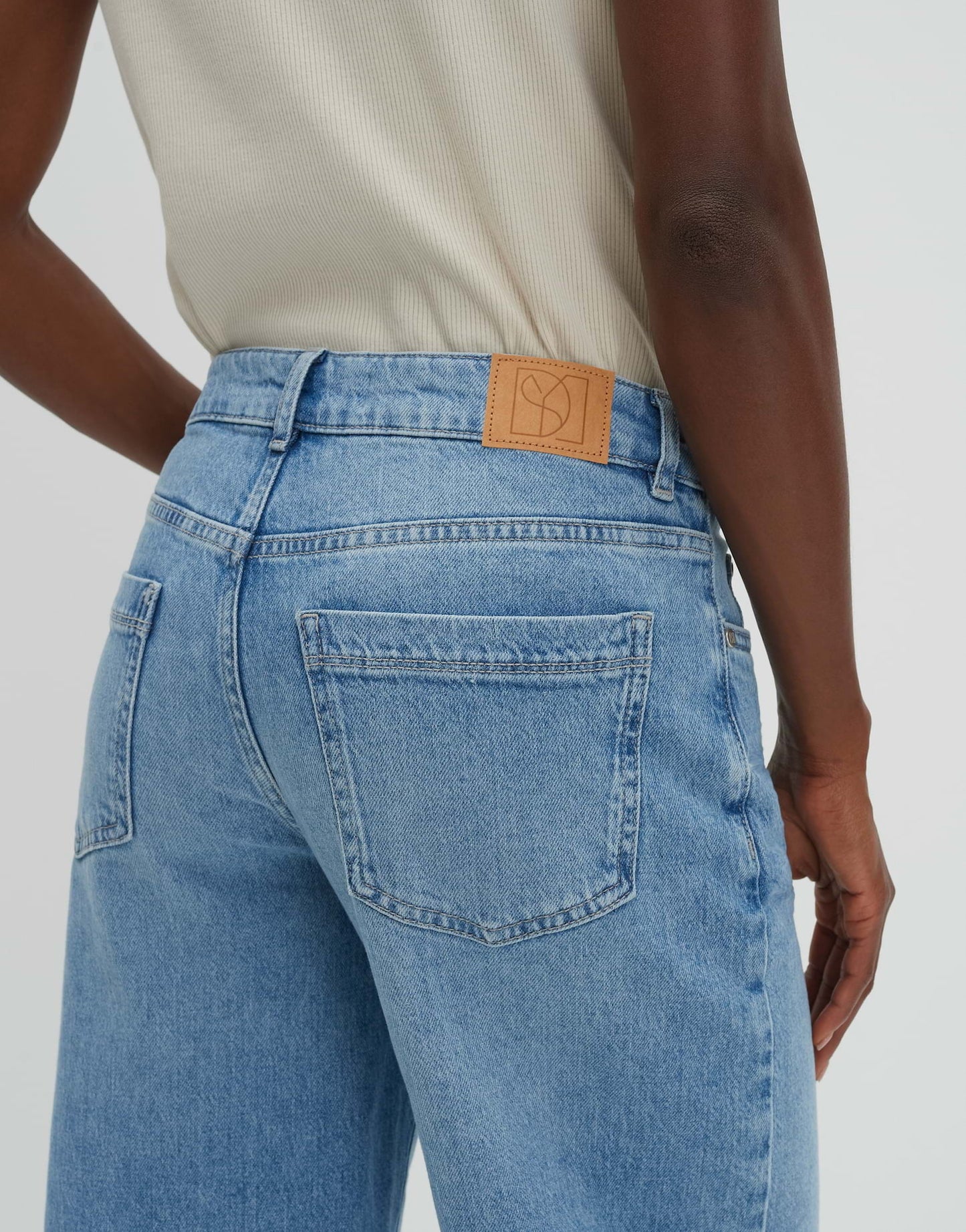 SOMEDAY JEANS CORAH CURVED MID EASE BLUE