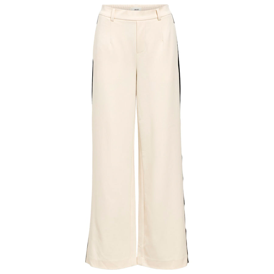 OBJECT BROEK LISA WIDE SANDSHELL/BLACK