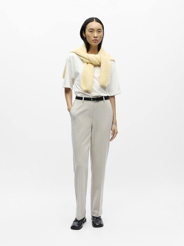 OBJECT BROEK LISA STRAIGHT HUMUS/MELANGE