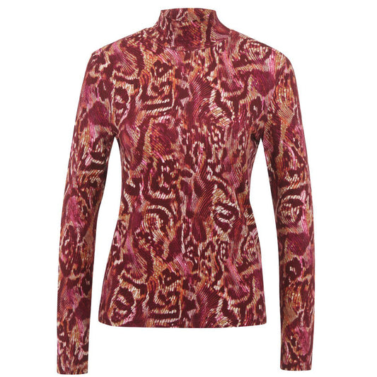 GEISHA TOP KLEURRIJKE PRINT FUCHSIA/PORT
