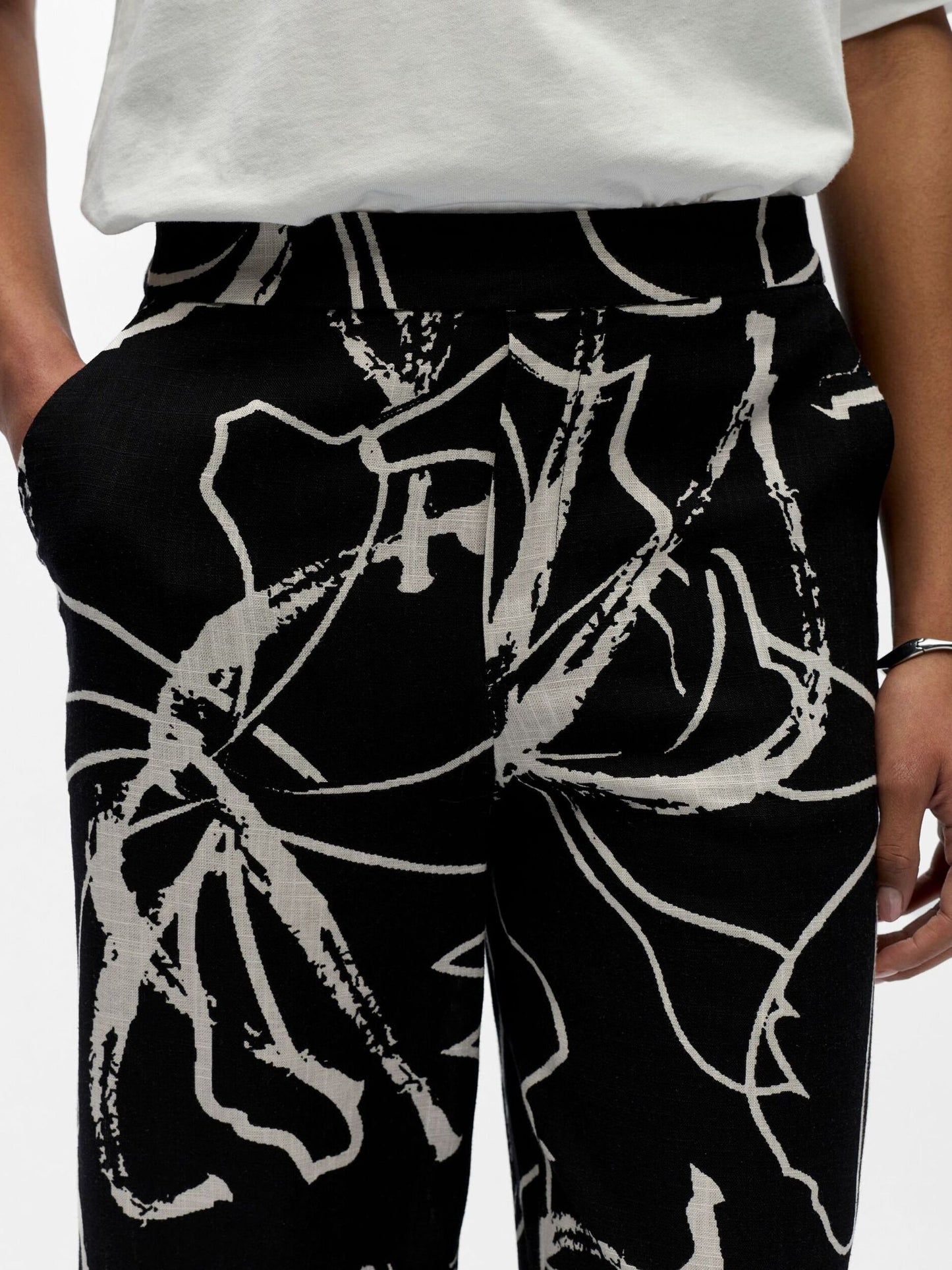 OBJECT BROEK SANNE ALINE BLACK/SANDSHELL ABSTRACT