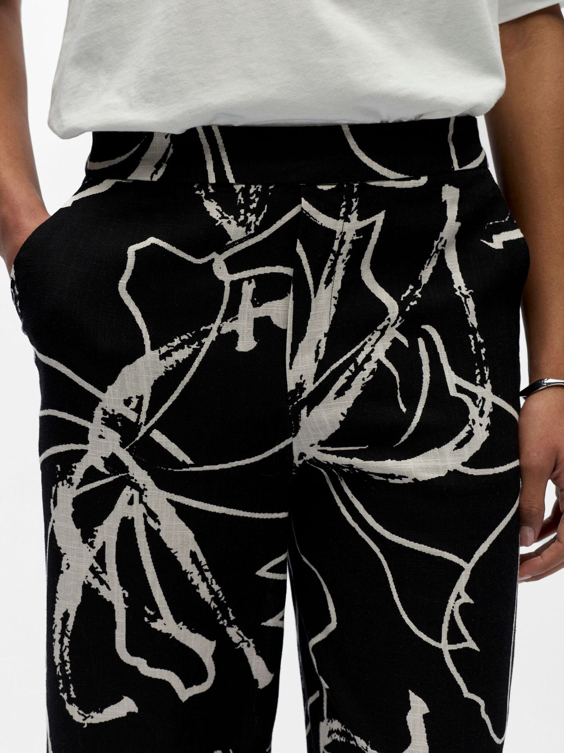 OBJECT BROEK SANNE ALINE BLACK/SANDSHELL ABSTRACT