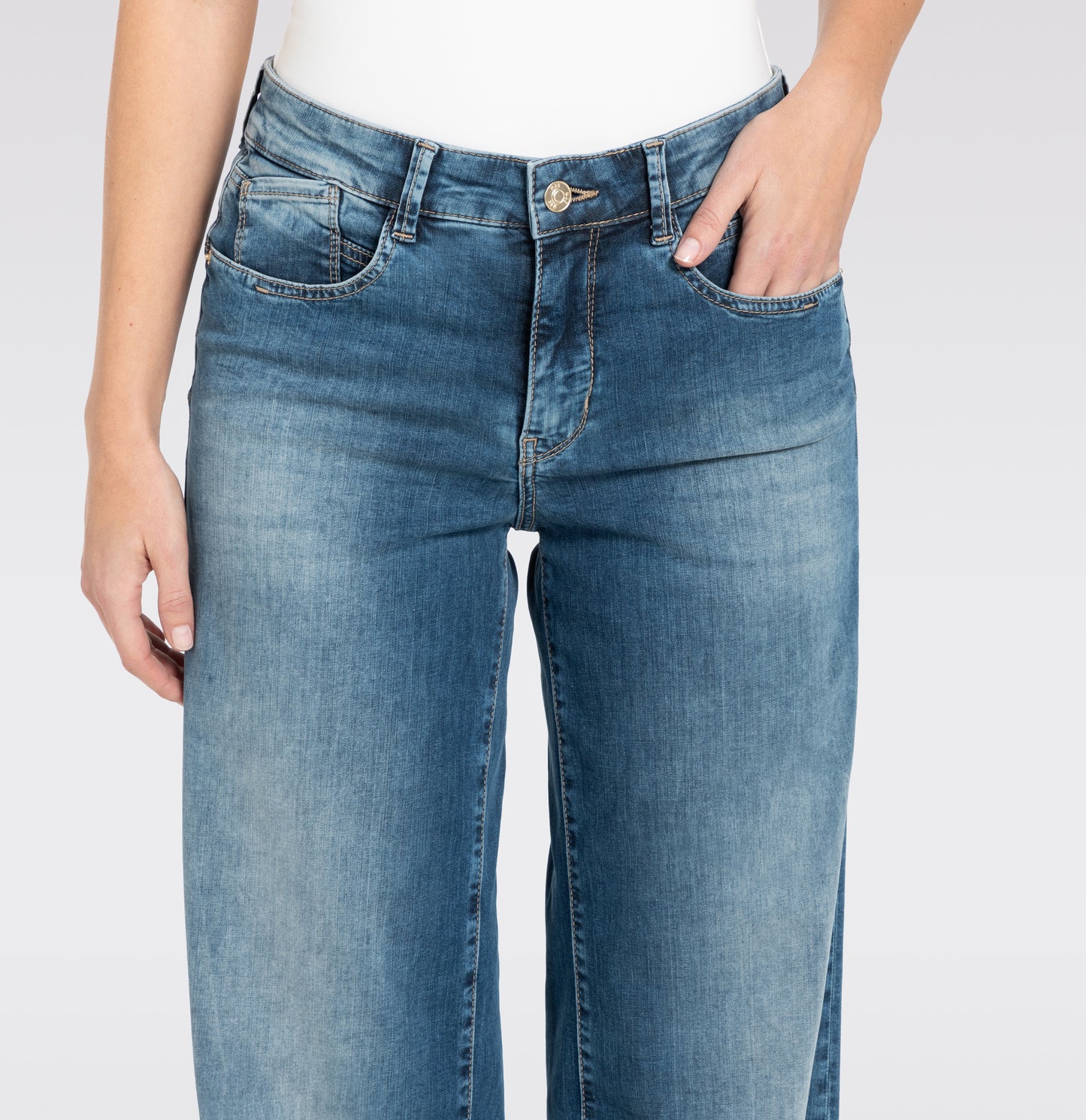 MAC JEANS RICH PALAZZO NAVY HEAVY WASH