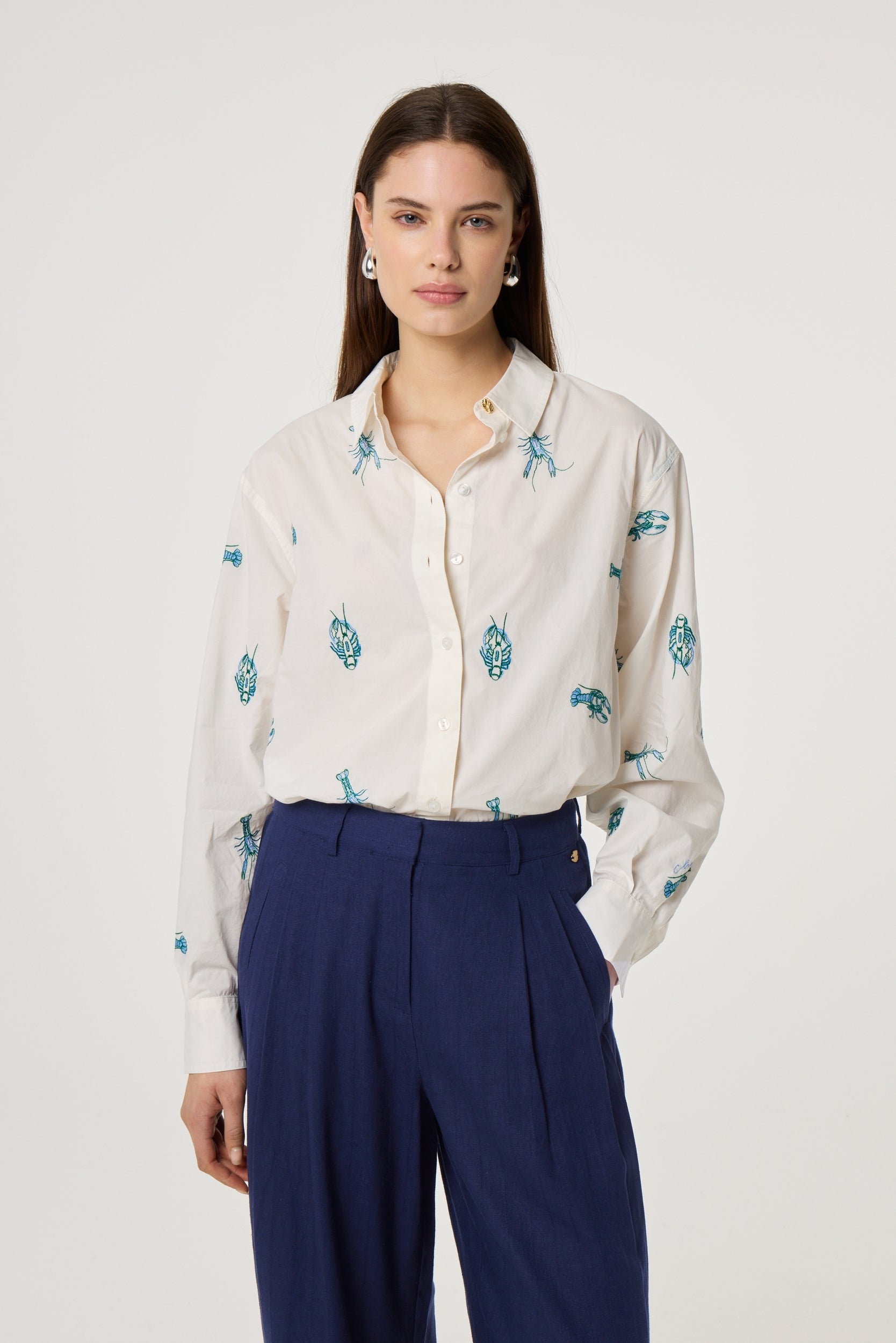 FABIENNE CHAPOT BLOUSE ALEX LANGOUSTINE COSY OFF-WHITE