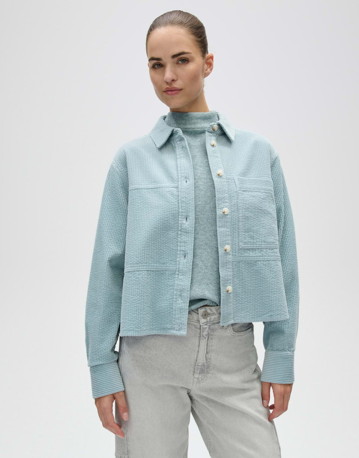 OPUS BLOUSE FALVI DUSTY AQUA 