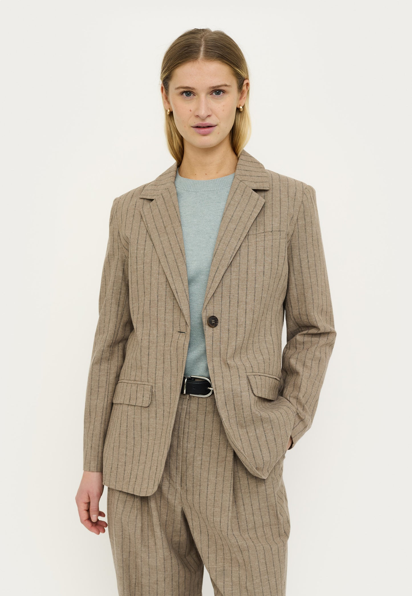 SOFT REBELS BLAZER MARJA GREIGE MELANGE