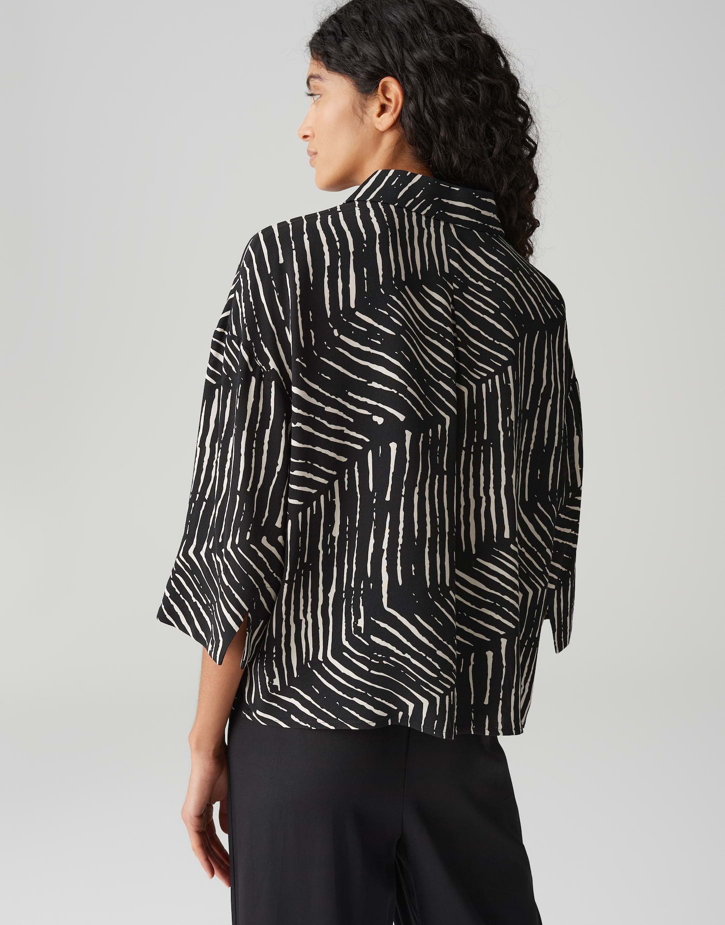 OPUS BLOUSE FIANA PALM LEAVES BLACK