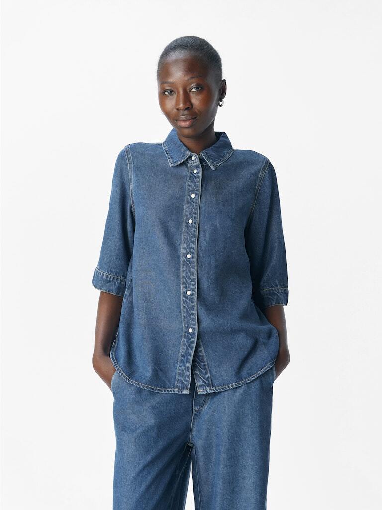 OBJECT BLOUSE FRAME DARK BLUE DENIM/RINSE WASH