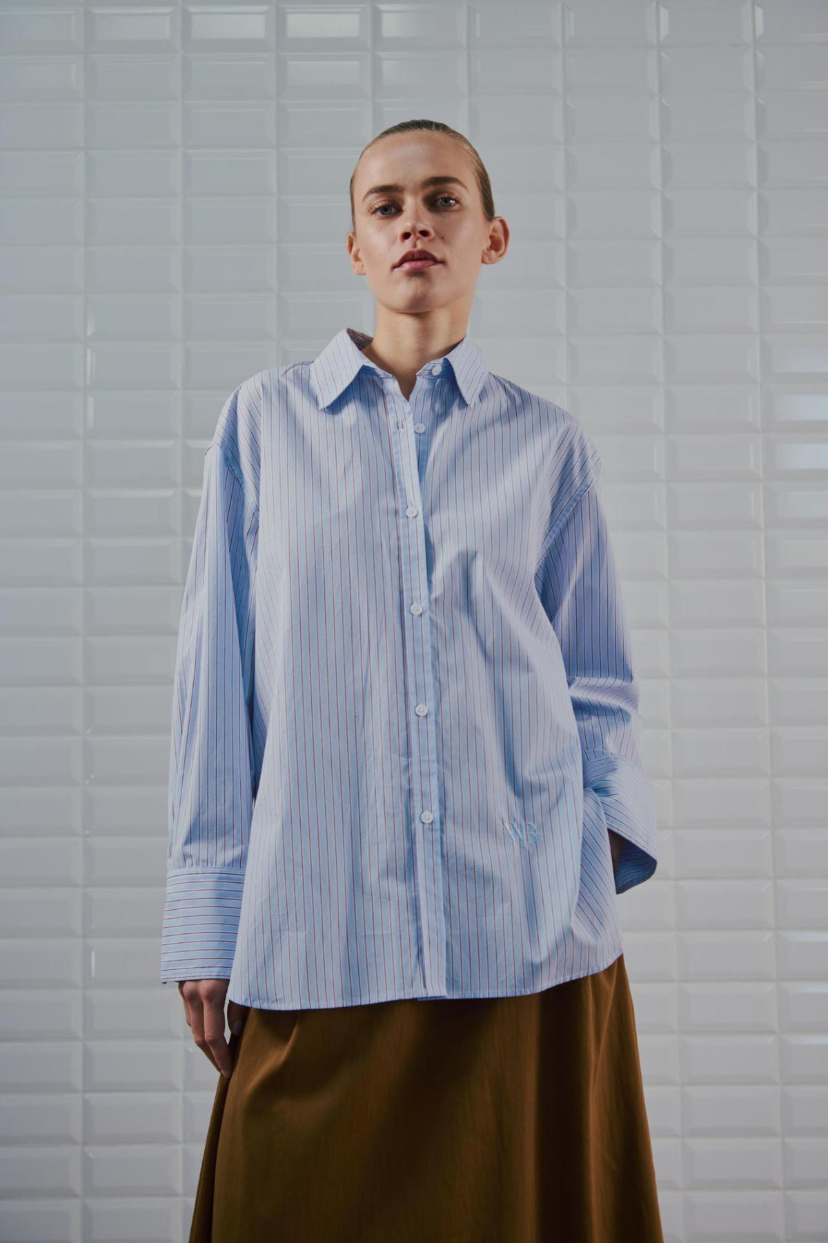 WITHBLACK BLOUSE NOA TRUE BLUE STRIPE