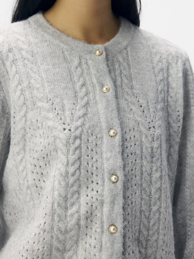 OBJECT VEST FLORA LIGHT GREY MELANGE