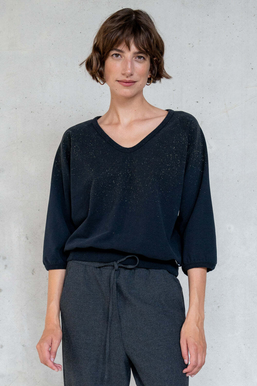 PENN&INK SWEATER GLITTER BLACK
