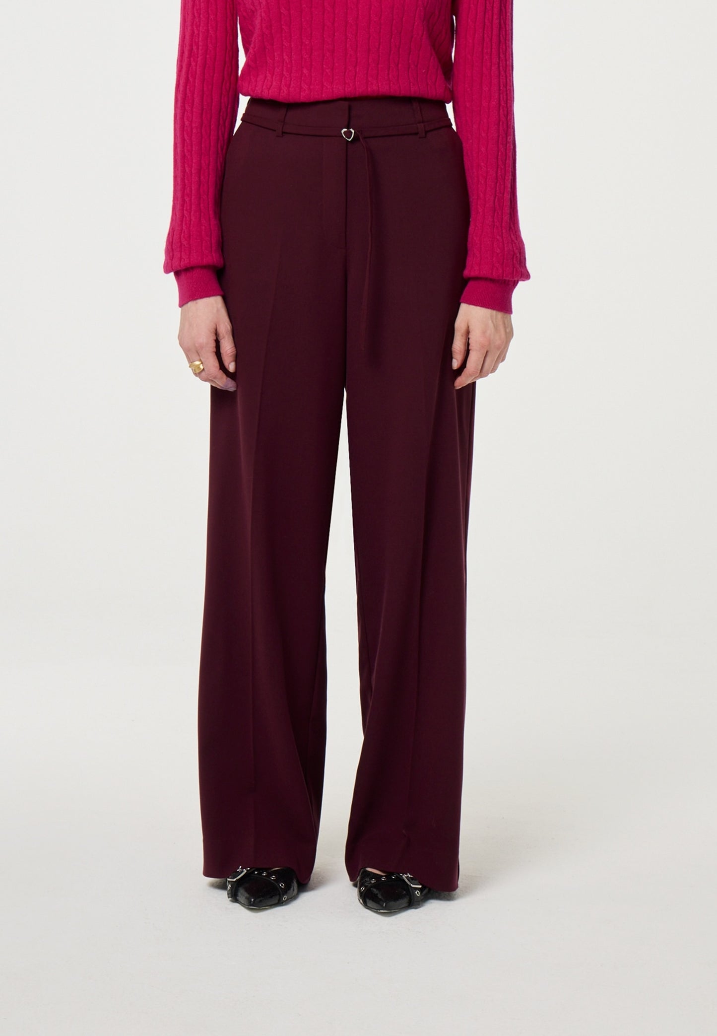 FABIENNE CHAPOT BROEK NELSAN DEEP BURGUNDY